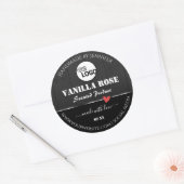 Zwart Houtkorrel Product Verpakkingslabels Logo Ronde Sticker (Envelop)