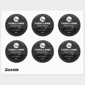 Zwart Houtkorrel Product Verpakkingslabels Logo Ronde Sticker (Vel)