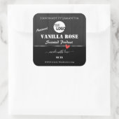 Zwart Houtkorrel Product Verpakkingslabels Logo Vierkante Sticker (Tas)