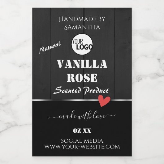 Zwart Houtkorrel Product Verpakkingslabels Logo Voedselcontainer Etiket (Enkel label)