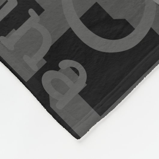 Zwart Houtskool Grijs Naam Collage Gepersonaliseer Fleece Deken (Hoek)