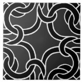 Zwart & Houtskool Keltische Knoop Naadloos Patroon Tegeltje (Voorkant)