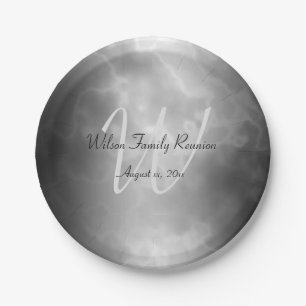 Zwart-houtskool Marmer Aangepast Papieren Bordje