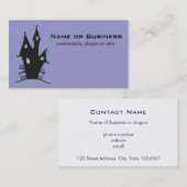 Zwart huis op Paarse achtergrond Visitekaartje (Voorkant / Achterkant)