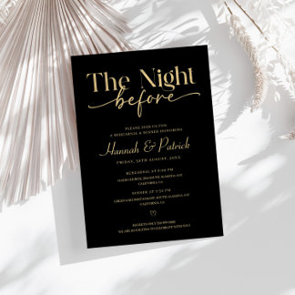 Zwart Huwelijk repetitie diner Kaart