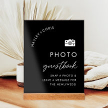 Zwart Huwelijksfoto Guestbook Teken Onze Gastenboe