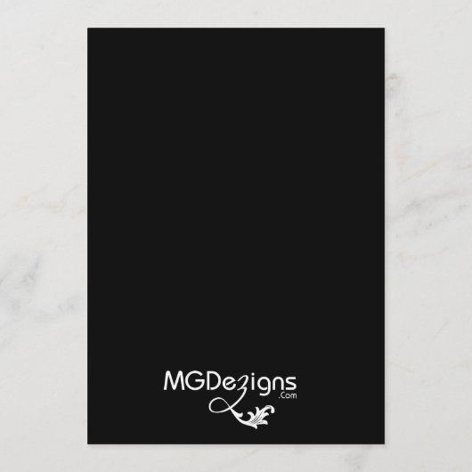 zwart huwelijksmenu menu (Achterkant)