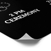 Zwart Huwelijksprogramma Aangepaste Pictogrammen T Poster (Hoek)