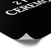 Zwart huwelijksprogramma Aangepaste pictogrammen T Poster (Hoek)