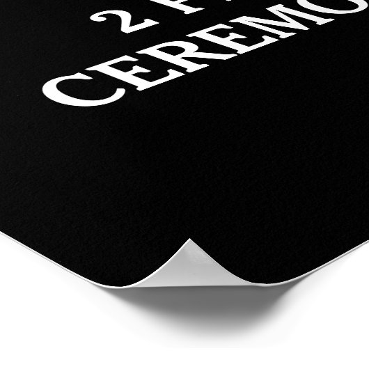 Zwart huwelijksprogramma Aangepaste pictogrammen T Poster (Hoek)