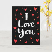 Zwart I Love You Hartjes Kaart (Gele Bloem)