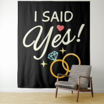 Zwart I Said Yes Verloving Feest