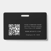 Zwart ID Kaart Fotonaam Logo QR Code Badge (Achterkant)