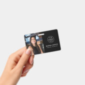 Zwart ID Kaart Fotonaam Logo QR Code Badge (Handheld)