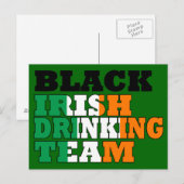 Zwart Iers drink team Briefkaart (Voorkant / Achterkant)