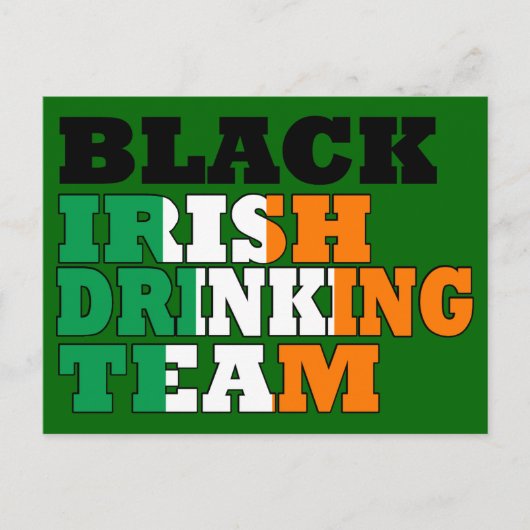 Zwart Iers drink team Briefkaart (Voorkant)