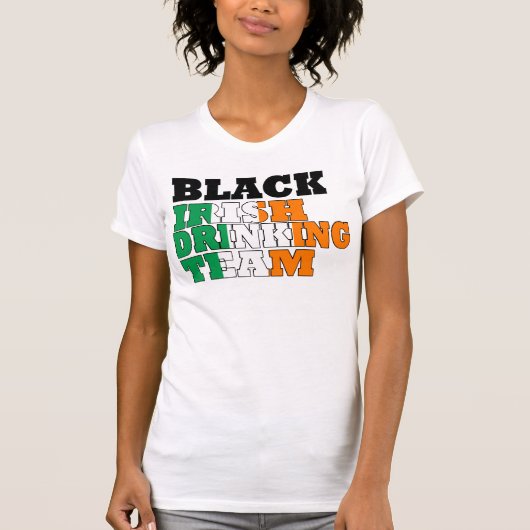 Zwart Iers Drink team T-shirt (Voorkant)