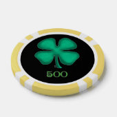 Zwart Iers geel 500 gestreepte poker chip (Enkel)