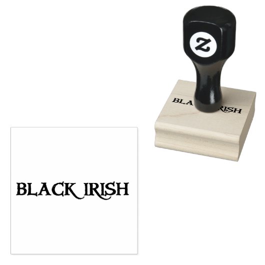 Zwart Iers groot rubber stempel w handvat (Gestempeld)