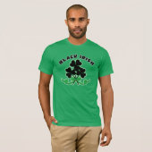 Zwart Iers met Zwarte Shamrocks St Patrick's Day T-shirt (Voorkant volledig)