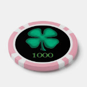 Zwart Iers roze 1000 gestreepte pokerchip (Enkel)