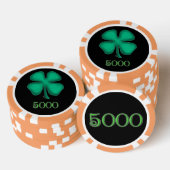 Zwart Iers sinaasappel 5000 gestreepte pokerchip (Opstapeling)