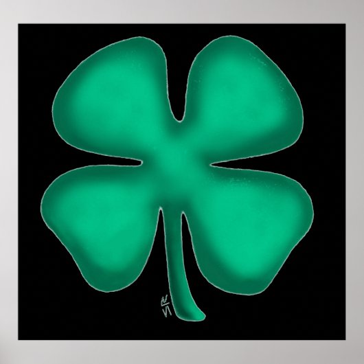 Zwart Iers waarde mat poster (Voorkant)