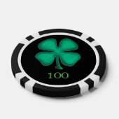 Zwart Iers zwart 100 gestreepte poker chip (Enkel)