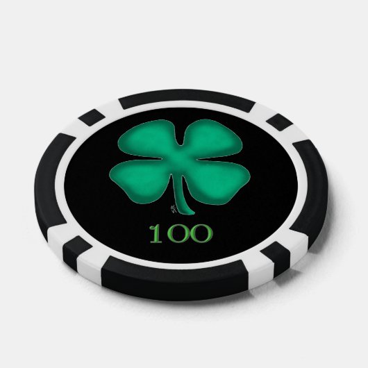 Zwart Iers zwart 100 gestreepte poker chip (Enkel)