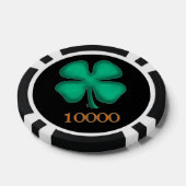 Zwart Iers zwart goud 10000 gestreepte poker chip (Enkel)