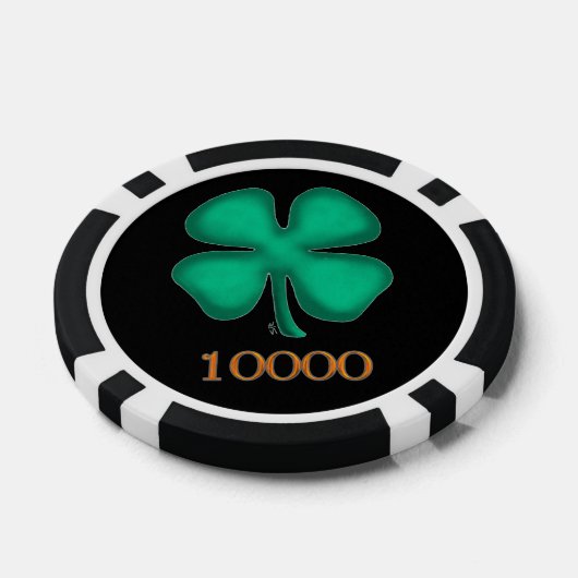 Zwart Iers zwart goud 10000 gestreepte poker chip (Enkel)