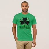 ZWART IERS Zwart Shamrock St Patricks Verdrietig T-shirt (Voorkant volledig)