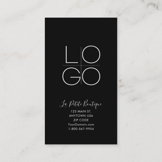 Zwart IG, FB, YouTube Sociaal Modern Script Klantenkaartje (Achterkant)