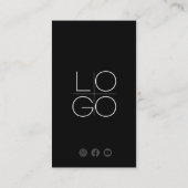 Zwart IG, FB, YouTube Social Modern QR Code Visitekaartje (Achterkant)