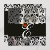 ZWART-IJKZIJDE DAMASKMONOGRAM RODE RUBY KAART (Voorkant / Achterkant)