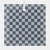 Zwart ijs geruit bord patroon glas ornament (Voorkant)