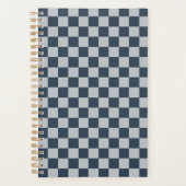 Zwart ijs geruit bordpatroon planner (Voorkant)