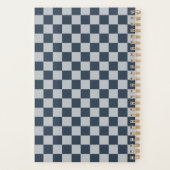 Zwart ijs geruit bordpatroon planner (Achterkant)