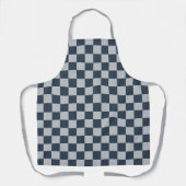 Zwart ijs geruit bordpatroon schort (Voorkant)