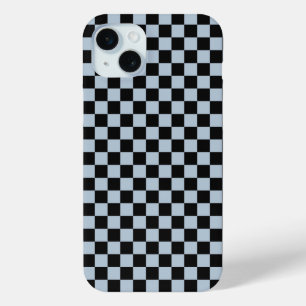 Zwart ijs geruit patroon iPhone 15 mini hoesje