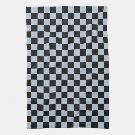Zwart ijs geruit patroon theedoek (Verticaal)