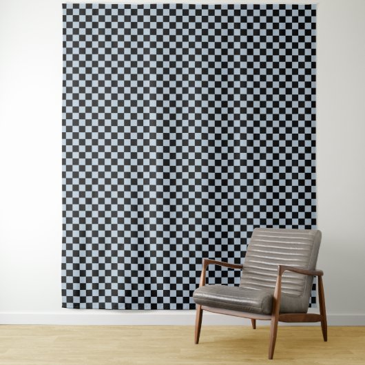 Zwart ijs geruit patroon wandkleed (In situ)
