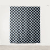 Zwart ijs geruit patroon wandkleed (Voorkant)