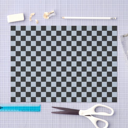 Zwart ijs schaakbordpatroon tissuepapier (Craft)