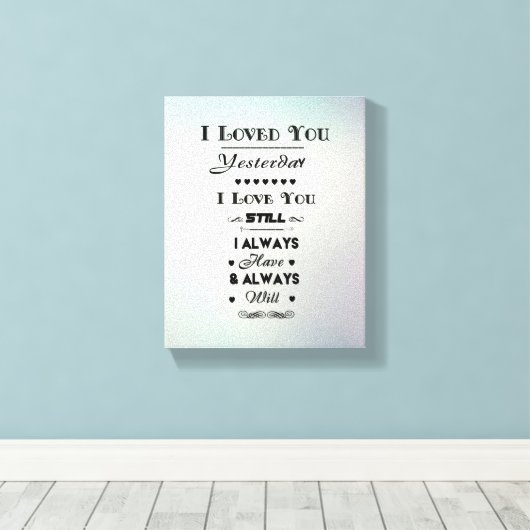 Zwart Ik hou van je - Canvas Print (Insitu (Houten vloer))