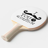 Zwart Ik snor je een vraag Tafeltennisbatje (Voorkant Gekanteld)