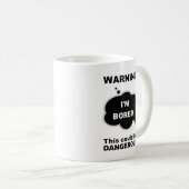 Zwart Ik Verveel Me Koffiemok (Voorkant rechts)