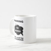 Zwart Ik Verveel Me Koffiemok (Voorkant links)