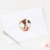 Zwart illustratieartikel voor vrouw, afdrukken por ronde sticker (Envelop)