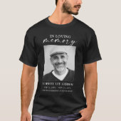 Zwart in liefdevolle geheugen begrafenis foto gede t-shirt (Voorkant)